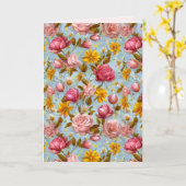 Carte Impression florale de style antique (Fleur jaune)