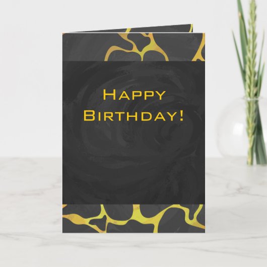 Carte Impression Giraffe noir et jaune (Devant)