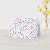 Carte Impression goutte pluie arc-en-ciel (Fleur jaune)