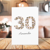 Carte Impression léopard 30 | Nom mignon moderne 30e ann