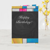 Carte Impression Mondrial jaune rose (Fleur jaune)