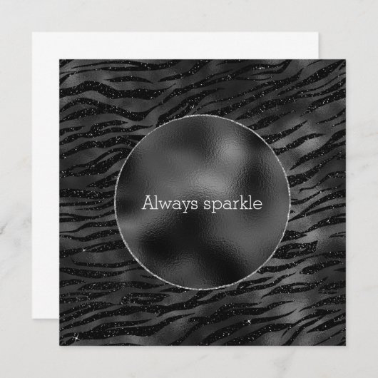 Carte Impression Zebra Noir Argent (Devant / Derrière)