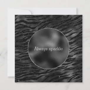 Carte Impression Zebra Noir Argent