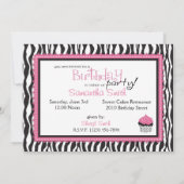 Carte Impression zèbre et gâteau d'anniversaire (Dos)