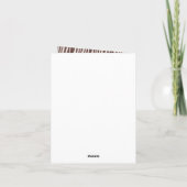 Carte Impression zèbre marron crème Merci (Dos)