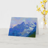Carte Impressioniste Style Alpine Mountain Landscape (Fleur jaune)