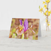 Carte Impressionniste Iris Fleur Gouache Art Note Card (Fleur jaune)