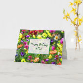 Carte Impressions florales Anniversaire (Fleur jaune)