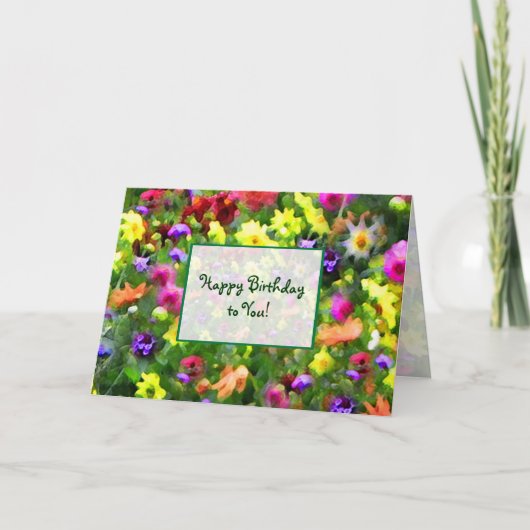 Carte Impressions florales Anniversaire (Devant)