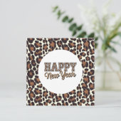 Carte Imprimé léopard Bonne Année (Debout devant)