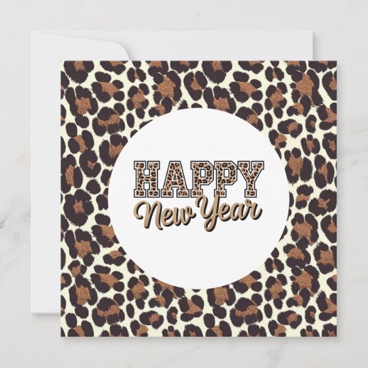 Carte Imprimé léopard Bonne Année (Devant)