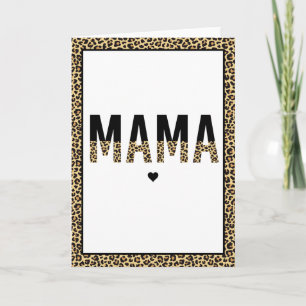 Carte Imprimé léopard maman Typographie Cadeaux pour mam