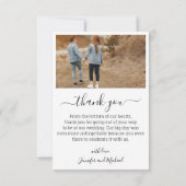 Carte imprimé&numérique merci 4 photos collage mariage (Dos)