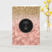 Carte Imprimé zèbre rose chic Glitz (Fleur jaune)