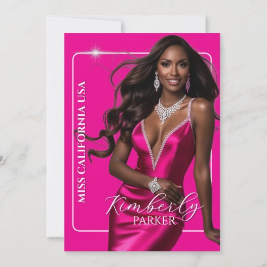 Carte imprimée avec autographe de pageant découpée (Devant)