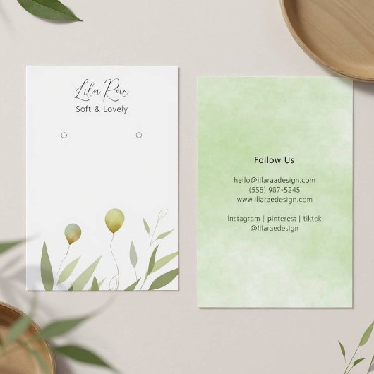 Carte imprimée avec ballons de feuillage pastel fa