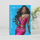Carte imprimée d'autographe de concours avec décou (Debout devant)