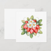 Carte imprimée de fleur de fraise (Devant / Derrière)