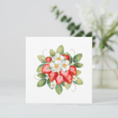 Carte imprimée de fleur de fraise (Debout devant)