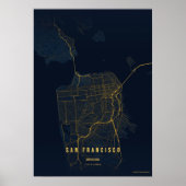 Carte imprimée de San Francisco, affiche de décora (Devant)