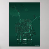Carte imprimée de San Francisco Poster décoration (Devant)