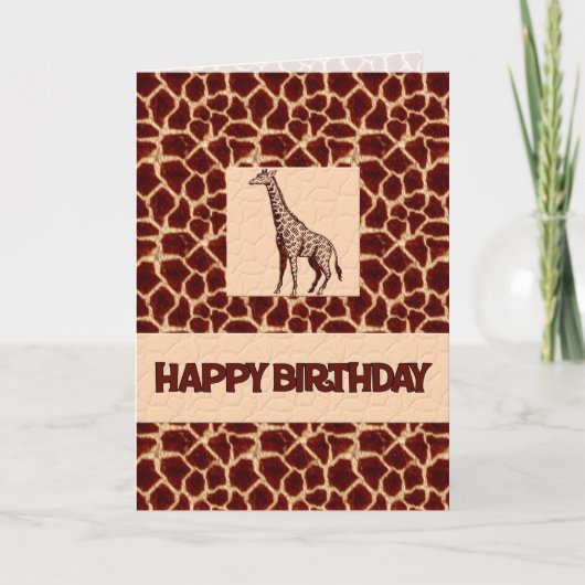 Carte Imprimer Giraffe Anniversaire Deluxe (Devant)