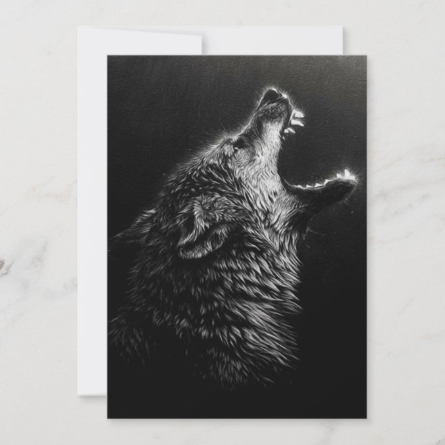 Carte Imprimer l'amour loup | Vintage Wolf Happy (Devant)