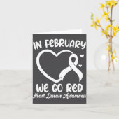 Carte In February We Go Red Heart Disease Awareness Mont (Fleur jaune)