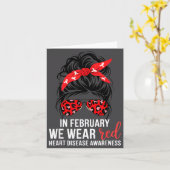 Carte In February We Wear Red Chd Heart Disease Awarenes (Fleur jaune)