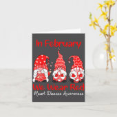 Carte In February We Wear Red Three Gnomes Heart Disease (Fleur jaune)