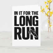Carte in It for The Long Run Runner Pun Running Quote (Fleur jaune)