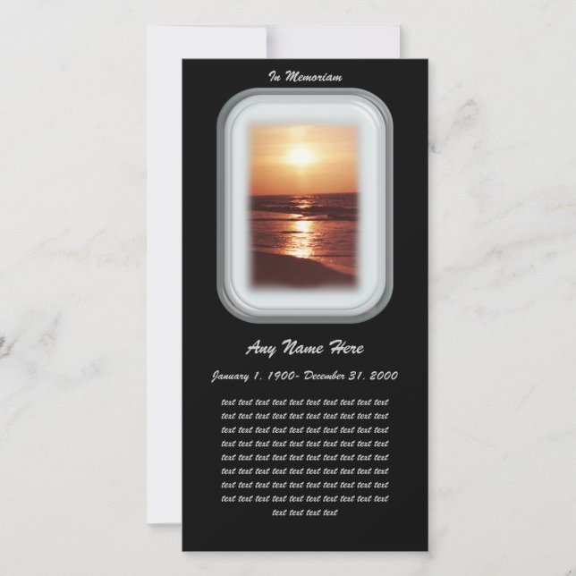 Carte In Love Memory= Coucher de soleil (Devant)