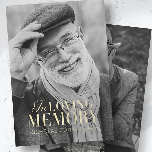 Carte In Love Memory Modern Elegant Photo Memorial