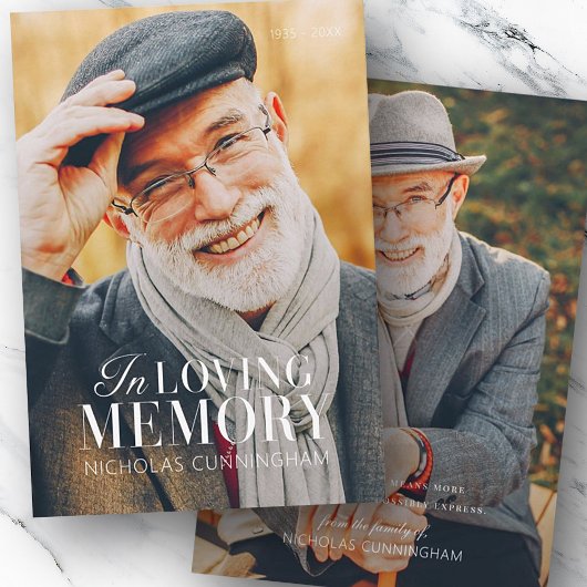 Carte In Love Memory Modern Elegant Photo Memorial