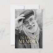 Carte In Love Memory Modern Elegant Photo Memorial (Devant)