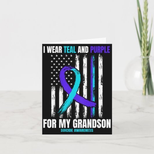 Carte In Memory Of My Grandson Suicide Awareness Flag Ba (Devant)