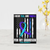 Carte In Memory Of My Grandson Suicide Awareness Flag Ba (Fleur jaune)