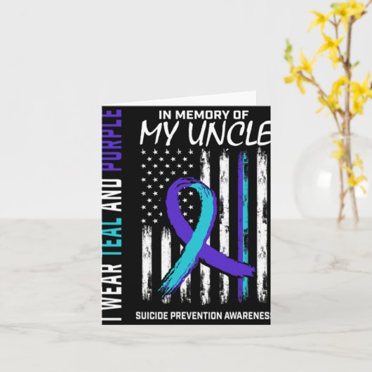 Carte In Memory Of My Uncle Suicide Awareness Prevention (Fleur jaune)