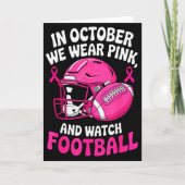 Carte In October We Wear Nk Breast Football Cancer Aware (Devant)