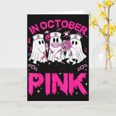Carte In October We Wear Nk Ghost Nurse Halloween Breast (Fleur jaune)