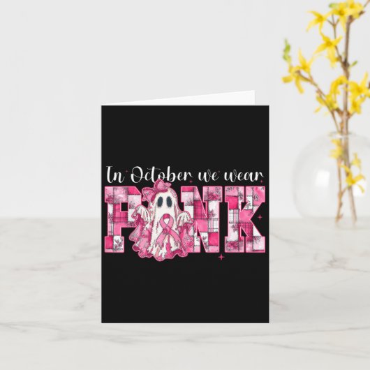 Carte In October We Wear Nk Ghost Witch Breast Cancer Aw (Fleur jaune)