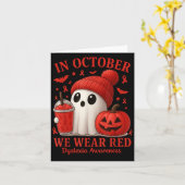 Carte In October We Wear Red Dyslexia Awareness Hallowee (Fleur jaune)