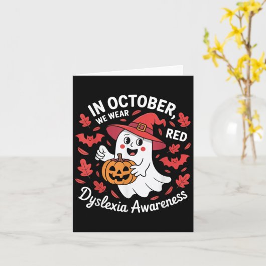 Carte In October We Wear Red For Dyslexia Awareness Hall (Fleur jaune)