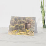 Carte In Remembrance of Your Dad Birthday Custom Elk<br><div class="desc">Dans Remembrance of Your Dad on His Birthday greeting card. This custom elk greeting card can be personalized with your support, love and care for those who have lost a dad or father. This bull elk is surrounded by sagebrush and yellow vegetation in autumn. C'est une image de vie sauvage....</div>