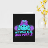 Carte In September We Wear Teal And Purple Suicide Preve (Fleur jaune)