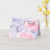 Carte In Sympathy : Pink Roses within a Winters Frost . (Fleur jaune)