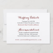 Carte incluse avec les détails du mariage Plan d'a (Devant)