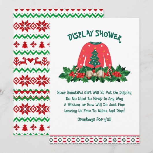 Carte incluse pour la douche de bébé de chandail m (Devant / Derrière)