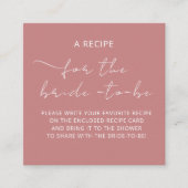 Carte incluse "UNE RECETTE" pour la douche de la m (Devant)