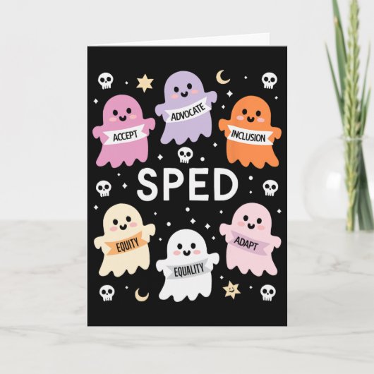 Carte Inclusion Halloween Autisme Effrayant Intégration (Devant)